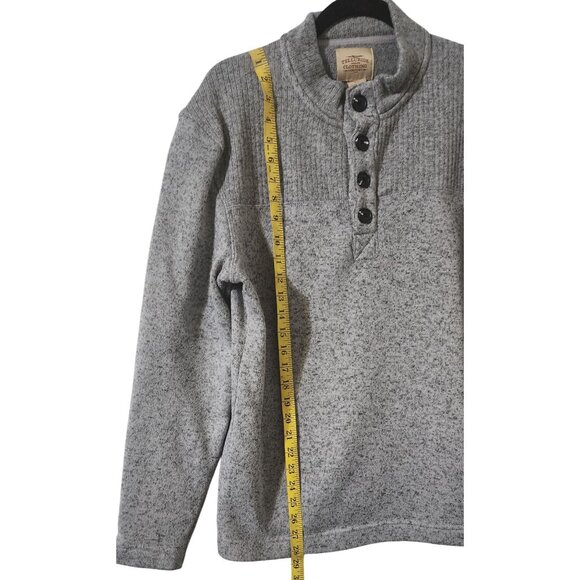 Telluride Clothing Co. Gray Heathered Mens Size L Pullover W/ Button-Up Collar - Picture 6 of 6